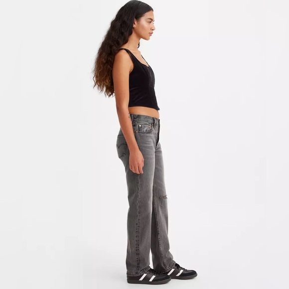 NWT Levi’s 501 90s 28 X 32 Black Wash Mud Rise Straight Leg Jeans Button Fly New - Picture 3 of 12